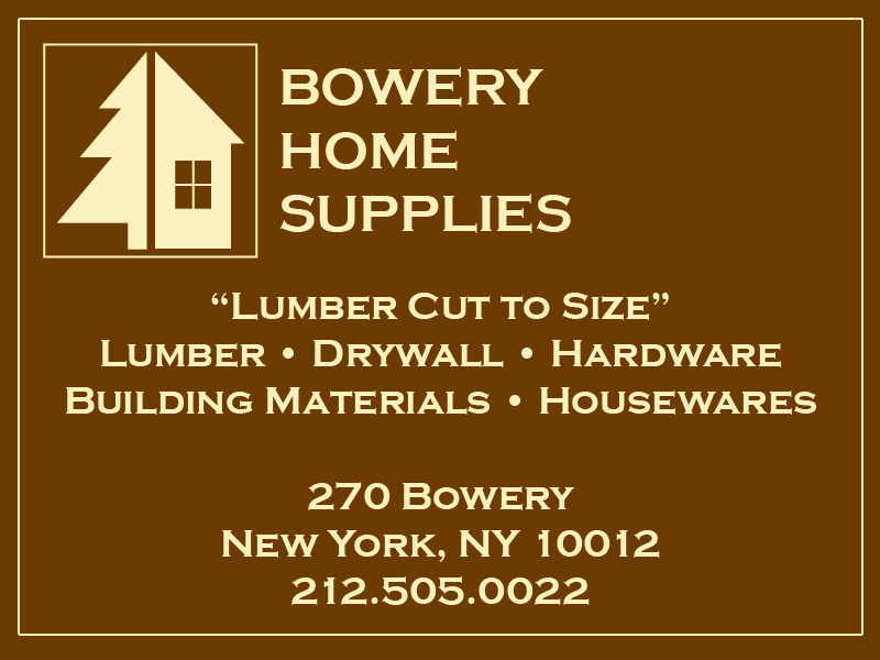 Bowery Home Supplies 270 Bowery New York Lumber 10012